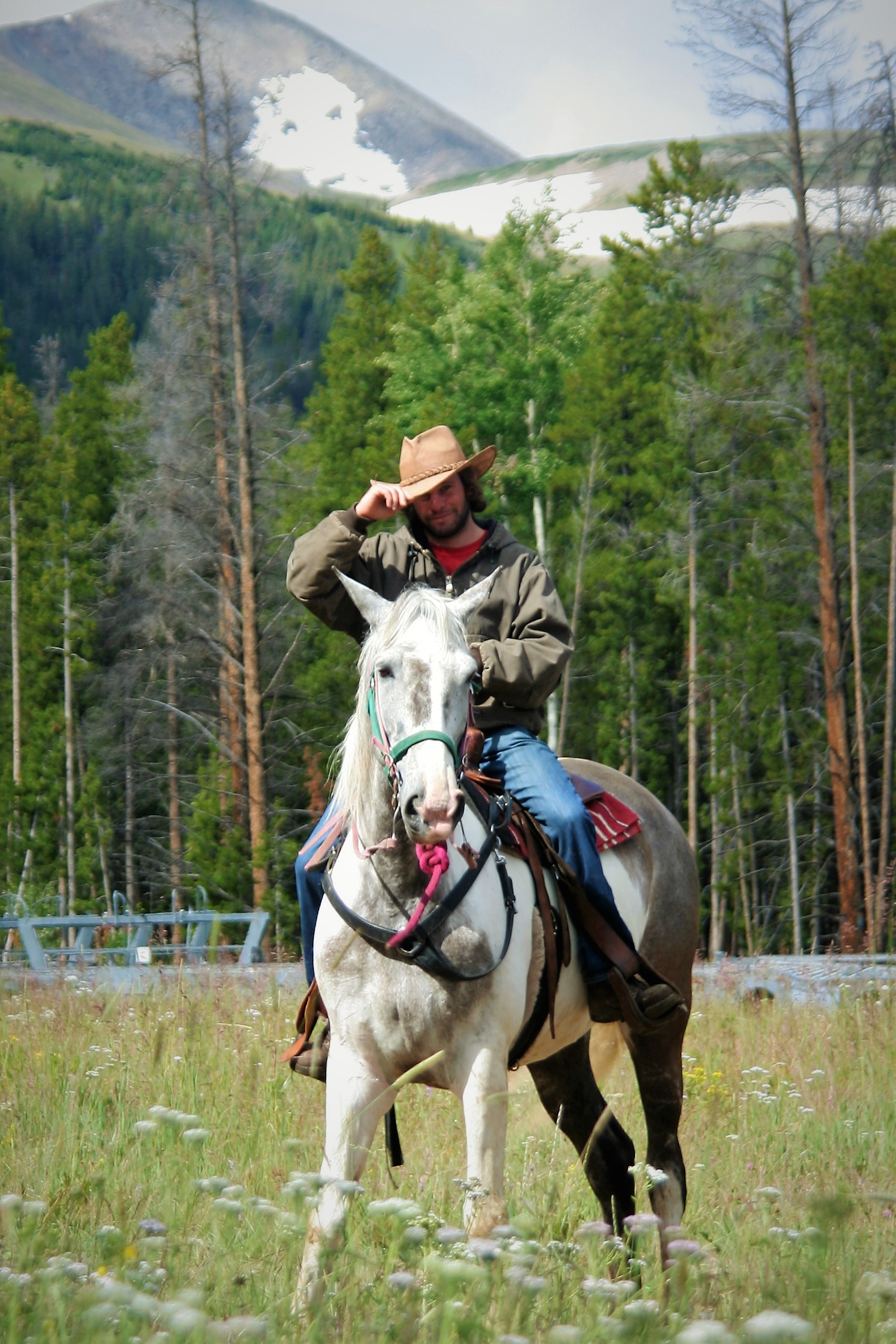A wrangler at Breckenridge Stables
