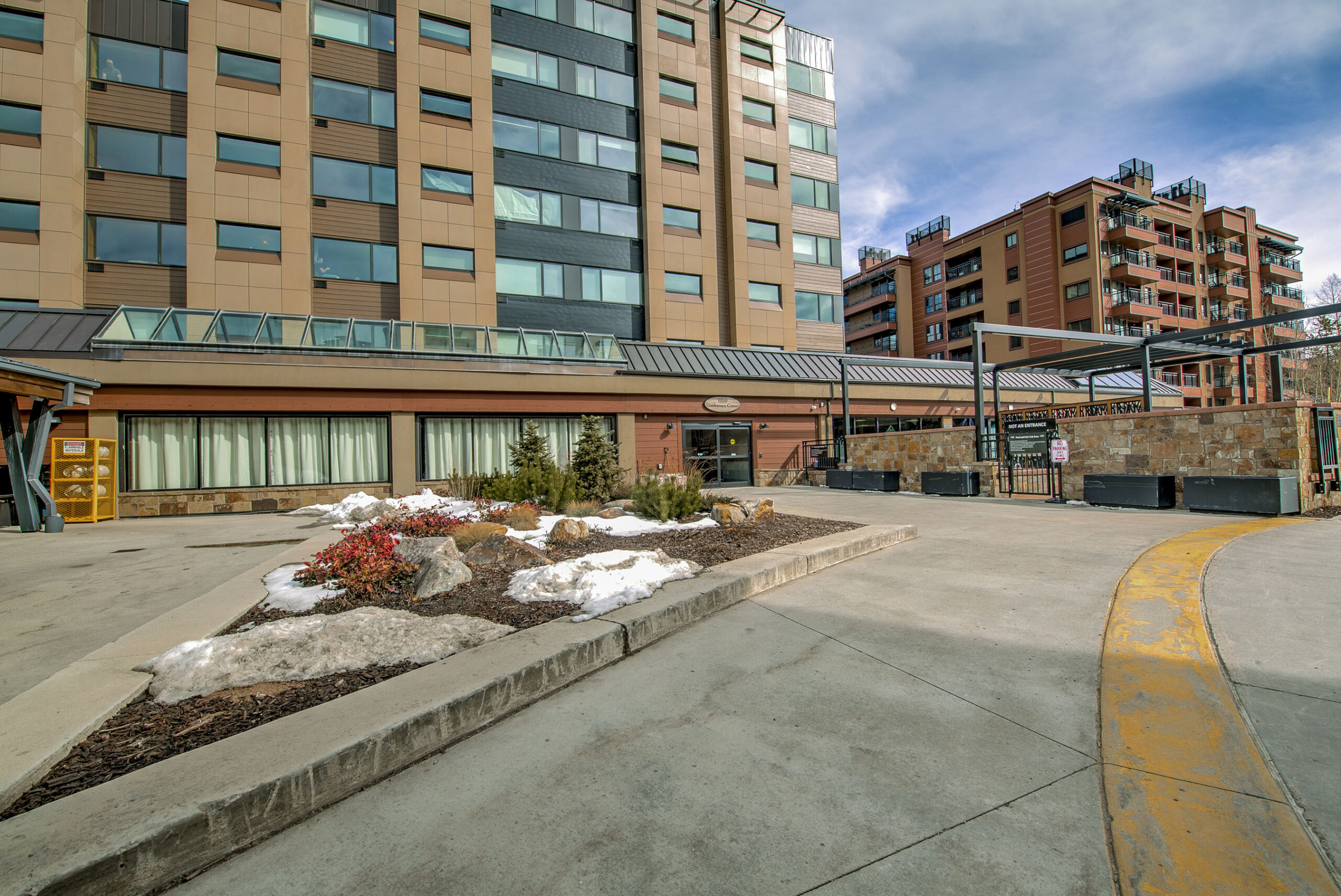 The back door from the Peak 9 Inn