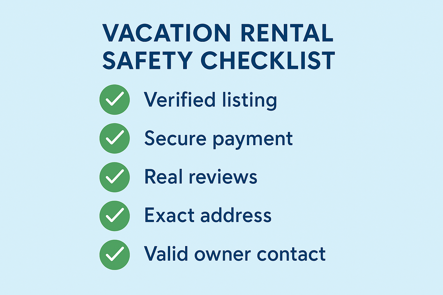 Vacation Rental Safety Checklist