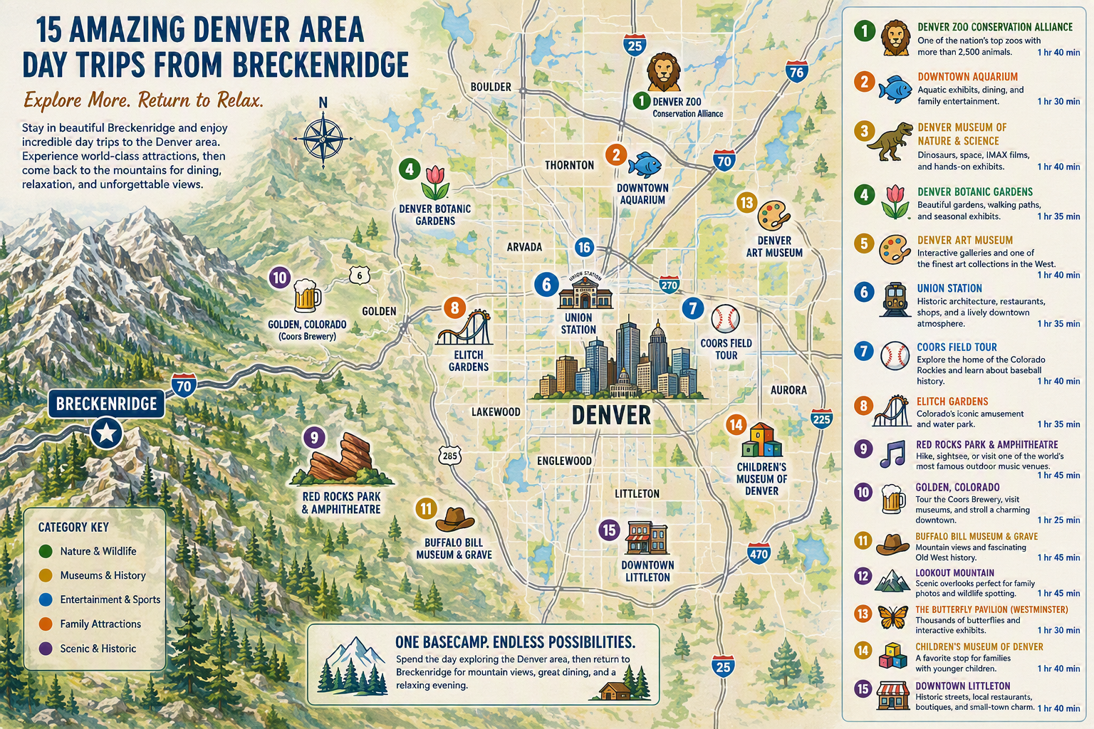 Breckenridge Denver Day Trip Map