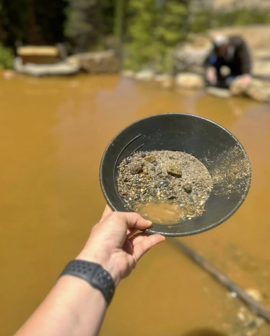 Panning for gold at the Country Boy Mine